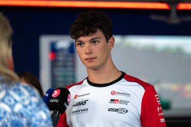 Macaristan GP GP GP F1 2025, 3 Ağustos 2025, Budapeşte, Macaristan - Haas için Formula 1 Oliver Bearman sürücüsü