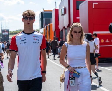 Macaristan GP GP GP F1 2025, 3 Ağustos 2025, Budapeşte, Macaristan - Haas için Formula 1 Oliver Bearman sürücüsü