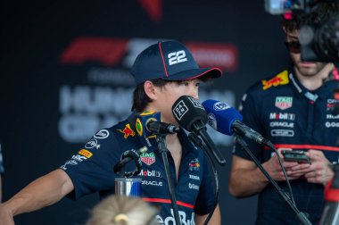 Macaristan GP GP GP F1 2025 3 Ağustos 2025 tarihinde Budapeşte, Macaristan - Red Bull için Formula 1 Yuki Tsunoda sürücüsü