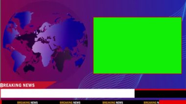 Son dakika haber şablonu giriş dünyası haritası yeşil ekran TV 4k animasyonu