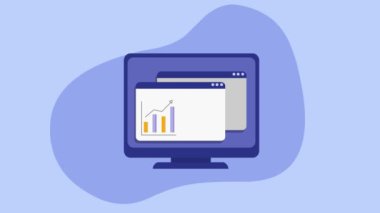 bilgisayar ekranı analizi bilgi simgesi animasyonu 4k