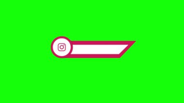 Kullanıcı adı metni canlandırma yeşil ekranı için kullanılabilir logo alanı olan sosyal medya üçüncü seviyenin altında