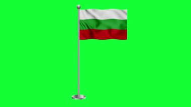 Bulgaristan 'ın 3D dalgalanan renkli bayrağı canlandırma yeşil ekranı