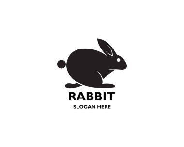 En İyi Tavşan Silueti ya da Tavşanlar İzole Vektör Logosu Çizim vektörü Koşan Tavşan logo şablonu grafiği