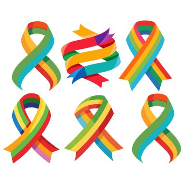 Günümüz kanser çıkartmaları koleksiyonu, farkındalık kurdeleleri