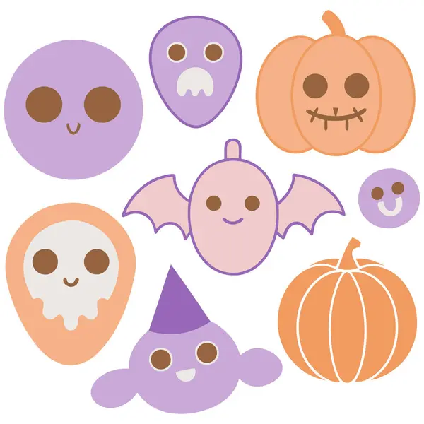 stock vector Set of halloween pumpkin background vector illustration