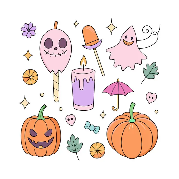 Cadılar Bayramı dekorasyon vektör balkabağı arkaplanınız kutlu olsun