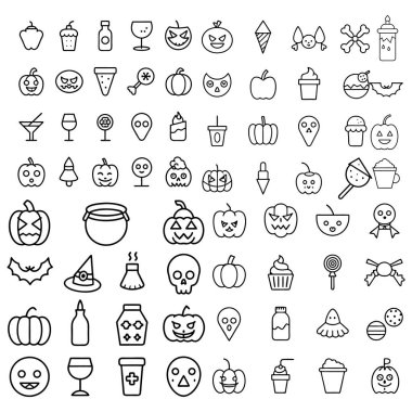 Cadılar Bayramı ana hatları ve clipart vektörü