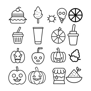 Cadılar Bayramı ana hatları ve clipart vektörü