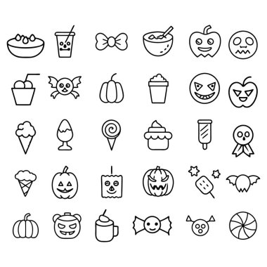 Cadılar Bayramı ana hatları ve clipart vektörü