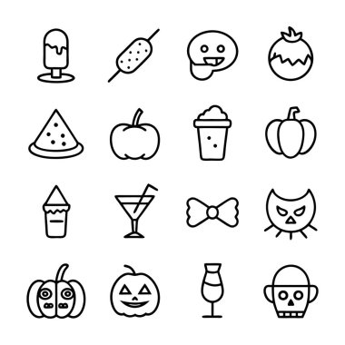 Cadılar Bayramı ana hatları ve clipart vektörü