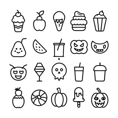 Cadılar Bayramı ana hatları ve clipart vektörü