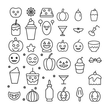 Cadılar Bayramı ana hatları ve clipart vektörü