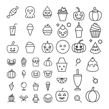 Cadılar Bayramı çizgi sanatı, özet ve clipart vektörü