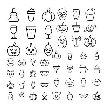 Cadılar Bayramı çizgi sanatı, özet ve clipart vektörü