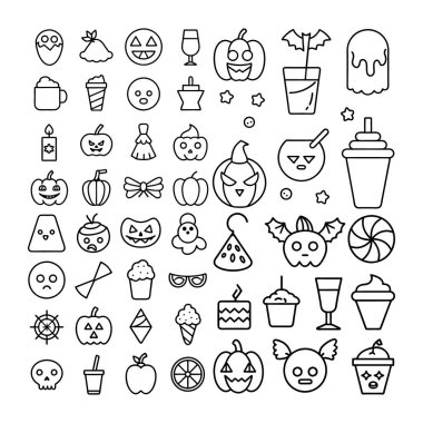 Cadılar Bayramı çizgi sanatı, özet ve clipart vektörü