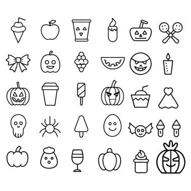 Cadılar Bayramı çizgi sanatı, özet ve clipart vektörü