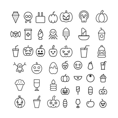 Cadılar Bayramı çizgi sanatı, özet ve clipart vektörü