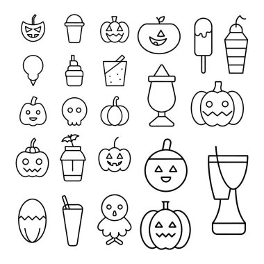 Cadılar Bayramı çizgi sanatı, özet ve clipart vektörü