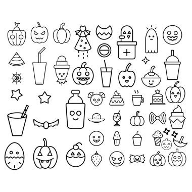 Cadılar Bayramı çizgi sanatı, özet ve clipart vektörü