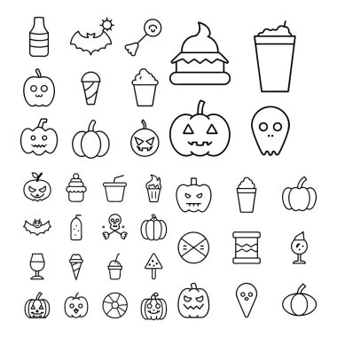 Cadılar Bayramı çizgi sanatı, özet ve clipart vektörü