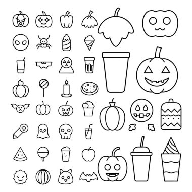 Cadılar Bayramı çizgi sanatı, özet ve clipart vektörü