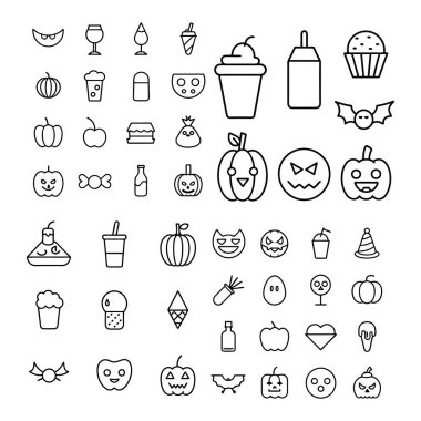 Cadılar Bayramı çizgi sanatı, özet ve clipart vektörü