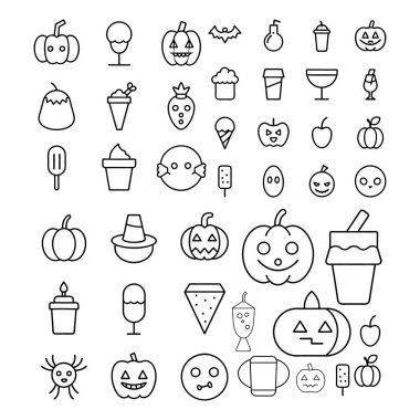 Cadılar Bayramı çizgi sanatı, özet ve clipart vektörü