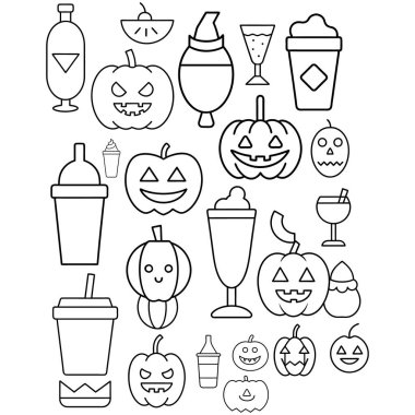 Cadılar Bayramı çizgi sanatı, özet ve clipart vektörü