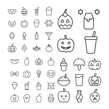 Cadılar Bayramı çizgi sanatı, özet ve clipart vektörü