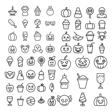 Halloween clipart, lineart, özet vektör çizimi