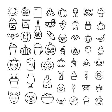 Halloween clipart, lineart, özet vektör çizimi