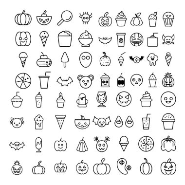 Halloween clipart, lineart, özet vektör çizimi