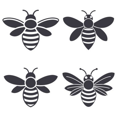 Arı vektör illüstrasyonu kümesi