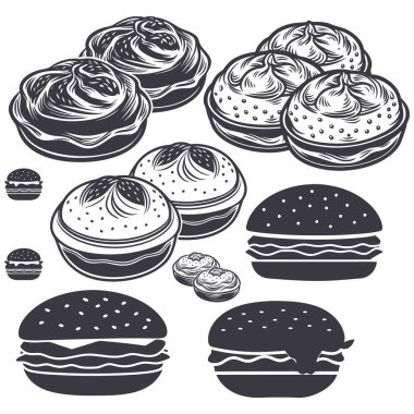 Ekmek simgesi vektör çizimi