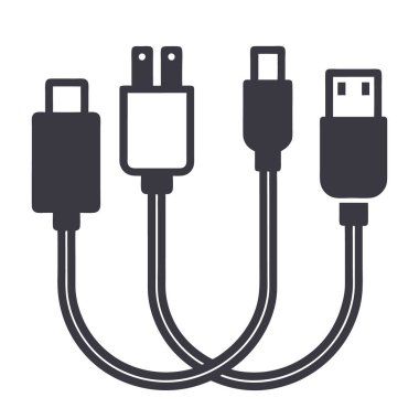 USB kablosu vektör çizim