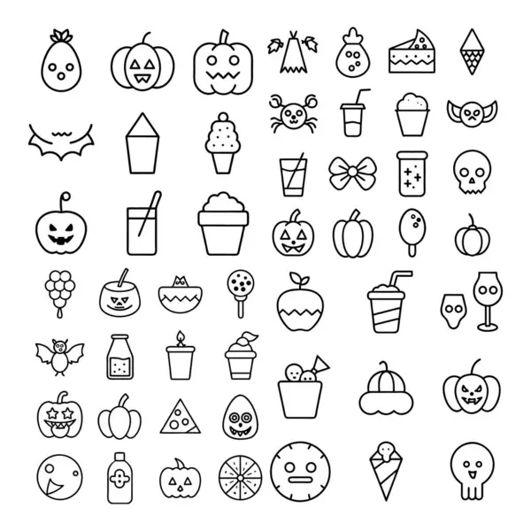 stock vector Happy halloween outline vector illustration