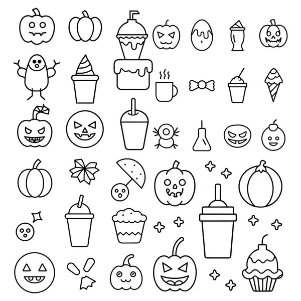 Cadılar Bayramı çizgi sanatı, özet ve clipart vektörü