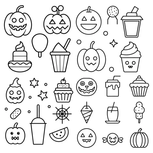 Halloween clipart, lineart, özet vektör çizimi