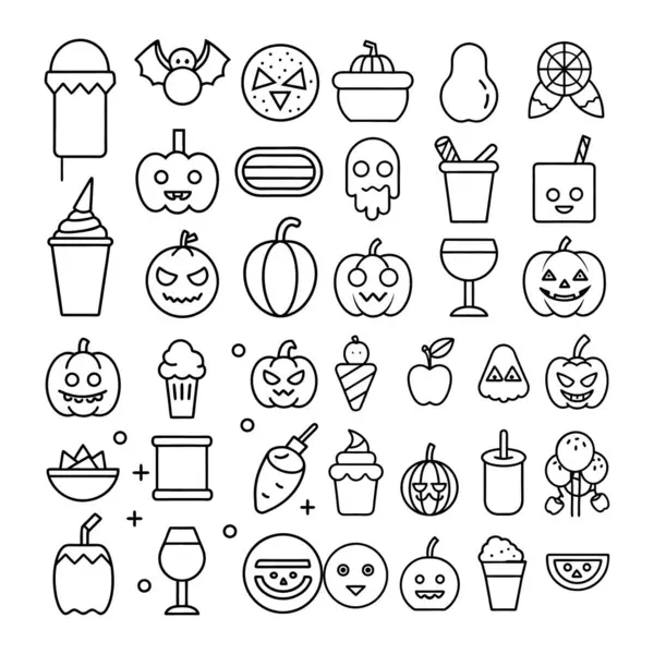 Halloween clipart, lineart, özet vektör çizimi