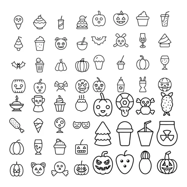 Halloween clipart, lineart, özet vektör çizimi