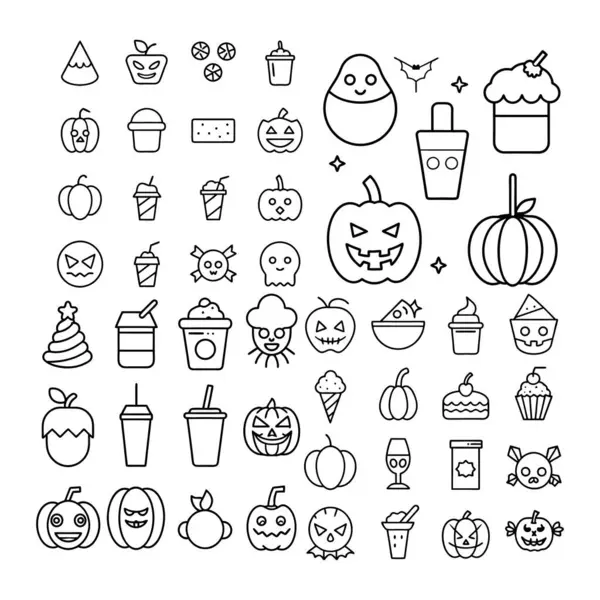 Halloween clipart, lineart, özet vektör çizimi