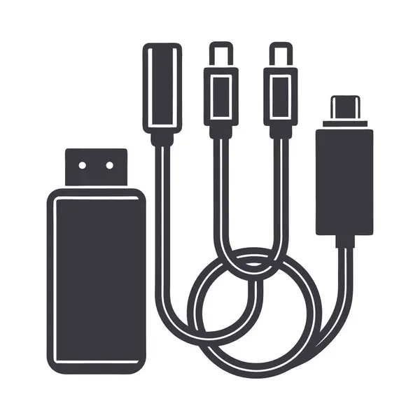 USB kablosu vektör çizim