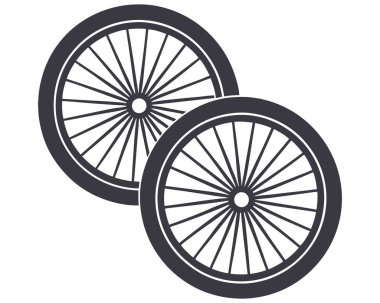 bisiklet tekerleri izole edilmiş simge