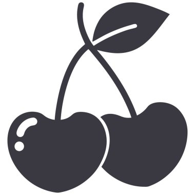 Katı biçimde kiraz meyvesi simgesi