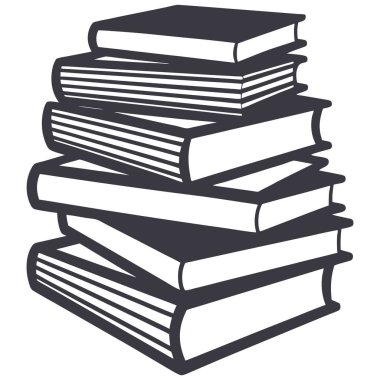 Kitap yığını, illüstrasyon, beyaz arkaplan üzerindeki vektör.