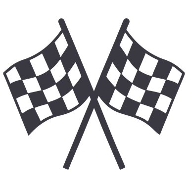 Yarış bayrakları simgesi düz stil