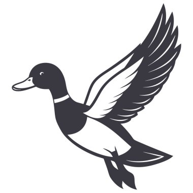 Ördek ikonlu ördek sineği, basit bir stil.