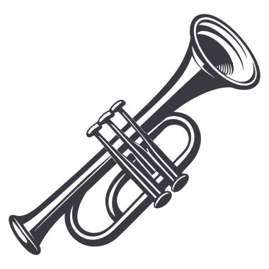 müzik kornosu izole edilmiş ikon vektör illüstrasyon tasarımı