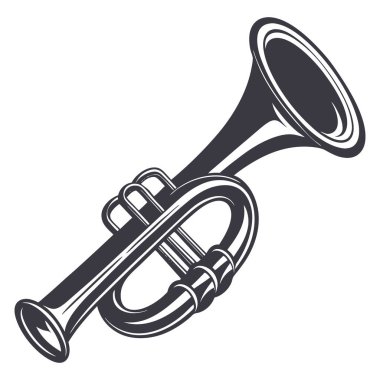 trompet müzik aleti simge vektör çizim tasarım